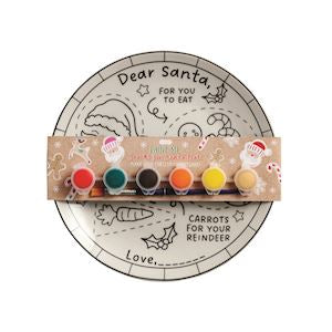 Mudpie- Paint-Me Snacks Of Santa Plate Set 