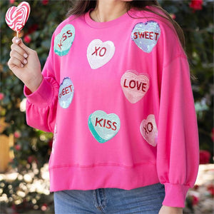 Mary Square- Sweatshirt Millie Candy Hearts