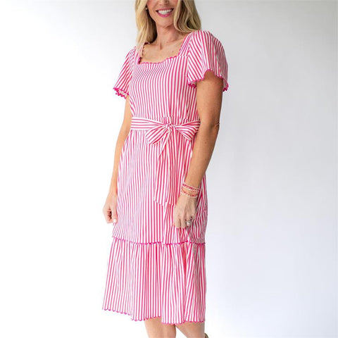 Mary Square- Dress Emery Lined Up Pink