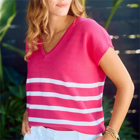 Mary Square- Sweater Hannah Pink Stripe