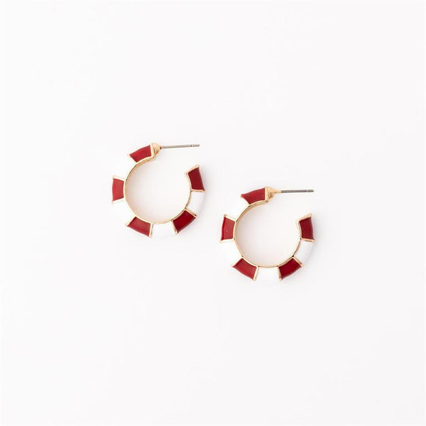 Michelle Mcdowell- Crimson & White Small Earrings