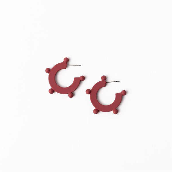 Michelle Mcdowell- Earrings Crimson & White Large