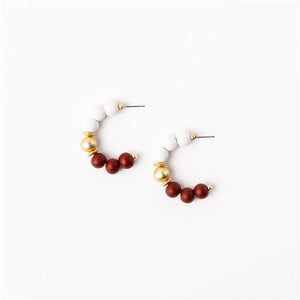 Michelle Mcdowell- Crimson & White Small Earrings