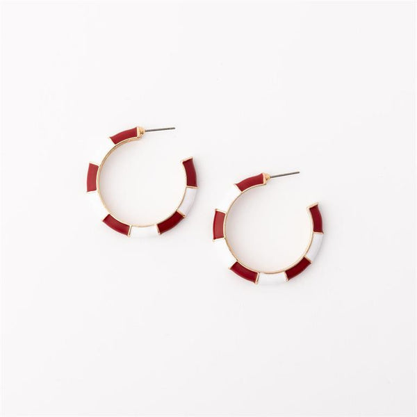 Michelle Mcdowell- Crimson & White Medium Earrings