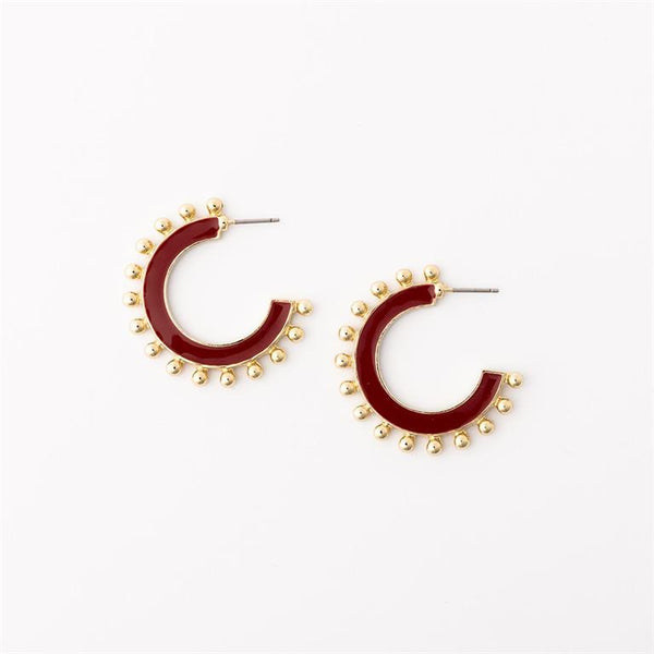 Michelle Mcdowell- Crimson & White Medium Earrings