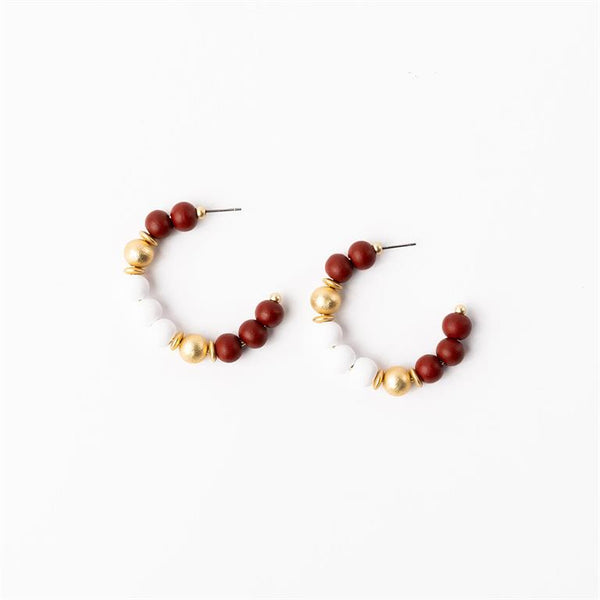 Michelle Mcdowell- Crimson & White Medium Earrings