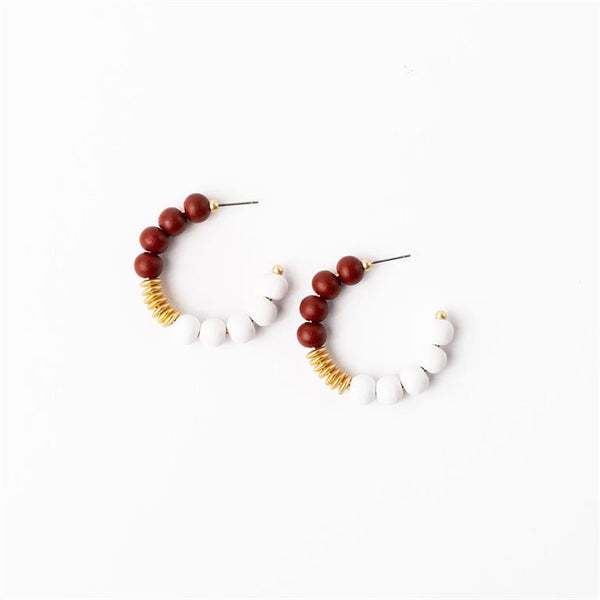 Michelle Mcdowell- Crimson & White Medium Earrings