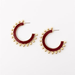 Michelle Mcdowell- Earrings Crimson & White Large