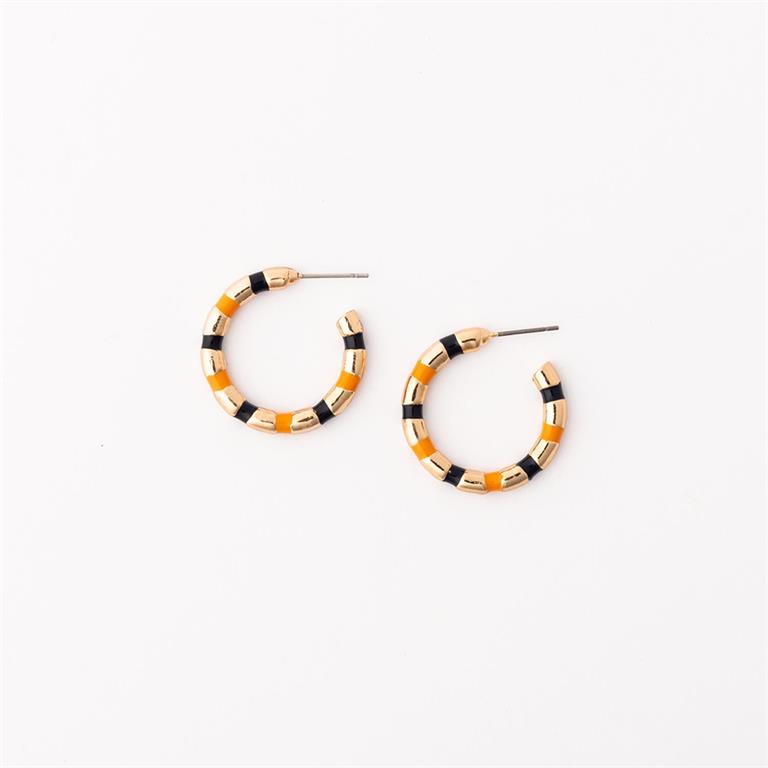 Michelle Mcdowell- Small Earrings True Navy & Orange