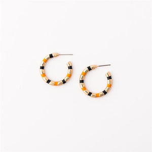 Michelle Mcdowell- Small Earrings True Navy & Orange