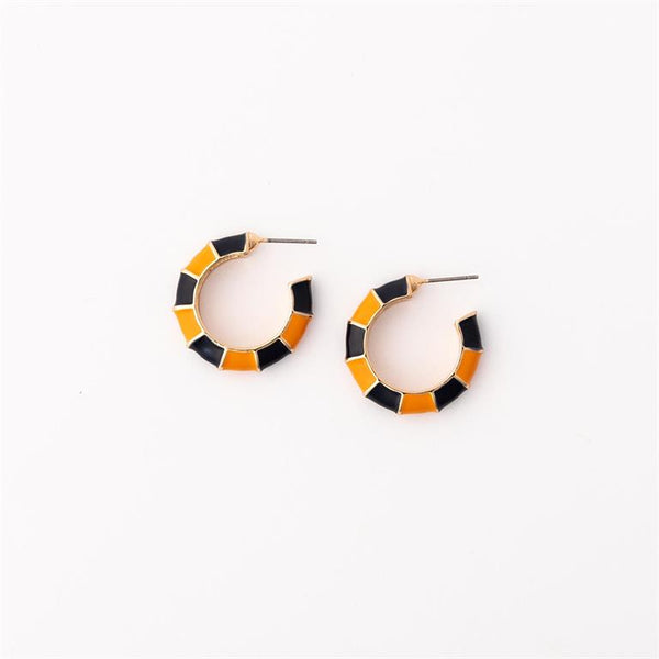 Michelle Mcdowell- Small Earrings True Navy & Orange