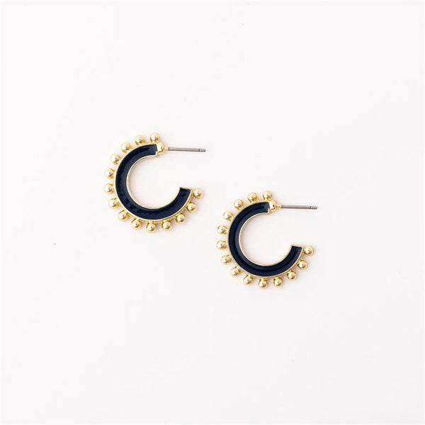 Michelle Mcdowell- Small Earrings True Navy & Orange