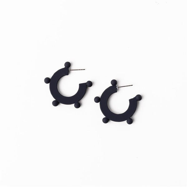 Michelle Mcdowell- Small Earrings True Navy & Orange