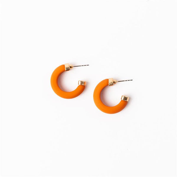 Michelle Mcdowell- Small Earrings True Navy & Orange