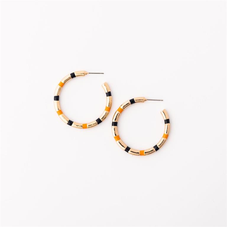 Michelle Mcdowell- Navy & Orange Medium Earrings