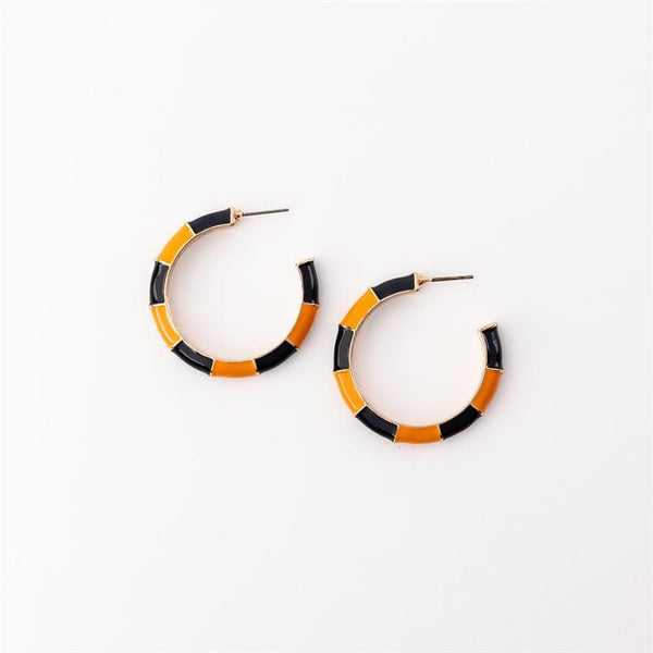 Michelle Mcdowell- Navy & Orange Medium Earrings