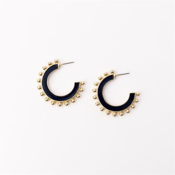 Michelle Mcdowell- Navy & Orange Medium Earrings