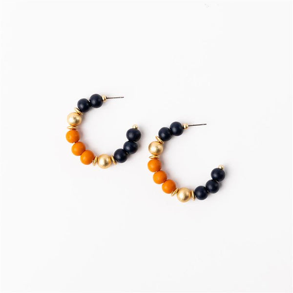 Michelle Mcdowell- Navy & Orange Medium Earrings