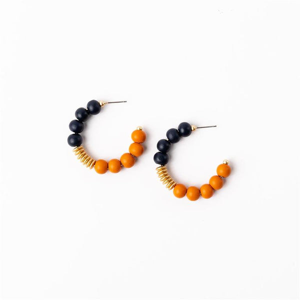 Michelle Mcdowell- Navy & Orange Medium Earrings