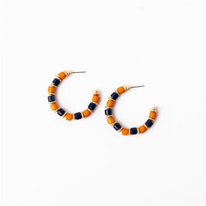 Michelle Mcdowell- Navy & Orange Medium Earrings