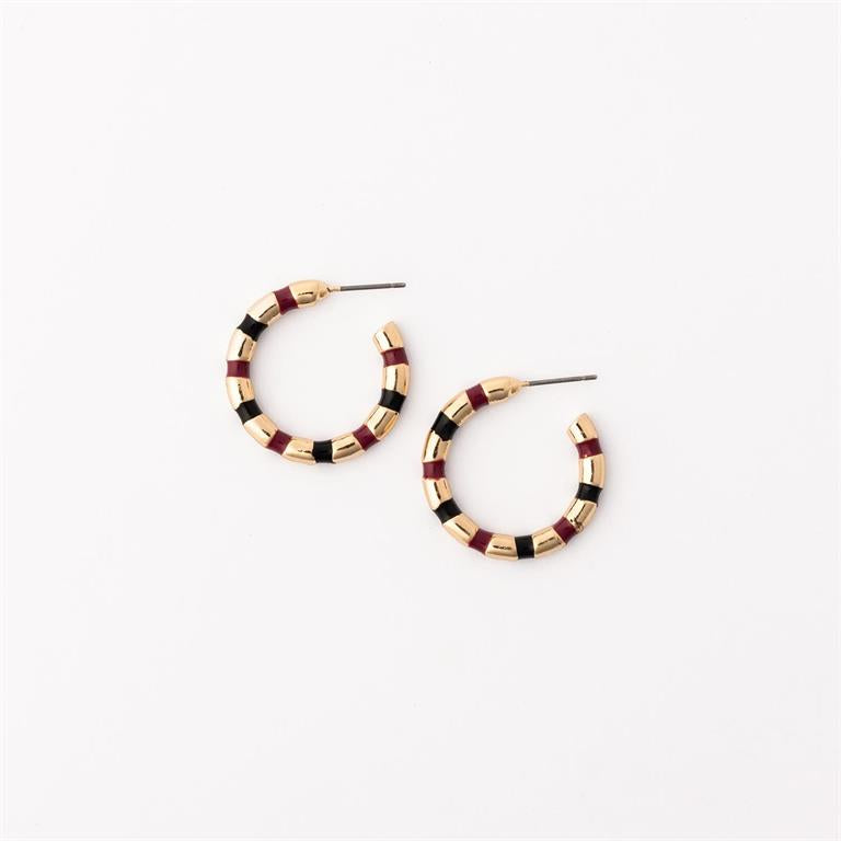 Michelle Mcdowell- Garnet & Black Small Earrings