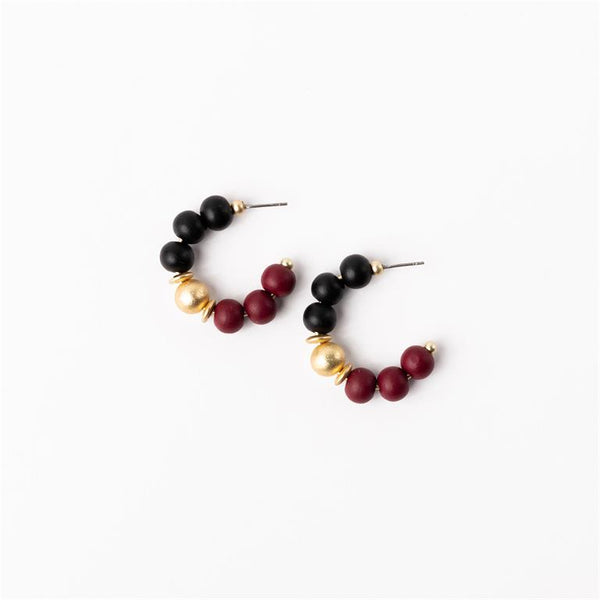 Michelle Mcdowell-Garnet & Black Medium Earrings