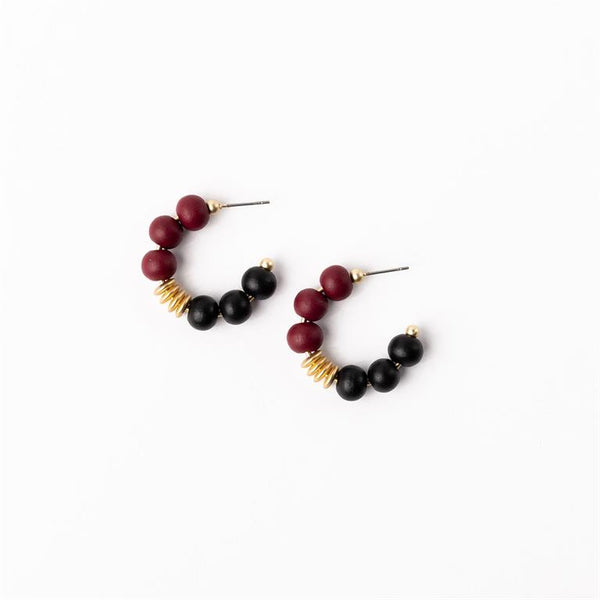 Michelle Mcdowell- Garnet & Black Small Earrings