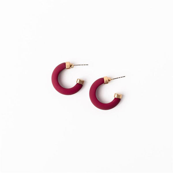 Michelle Mcdowell- Garnet & Black Small Earrings