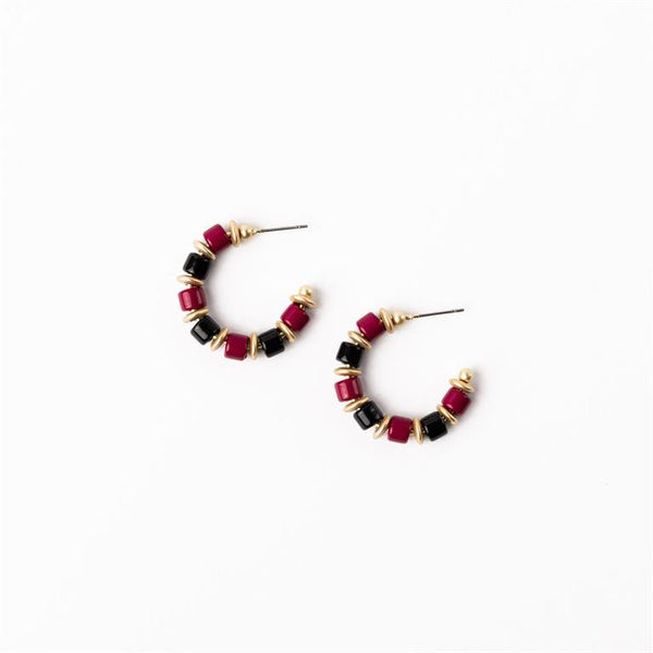 Michelle Mcdowell- Garnet & Black Small Earrings