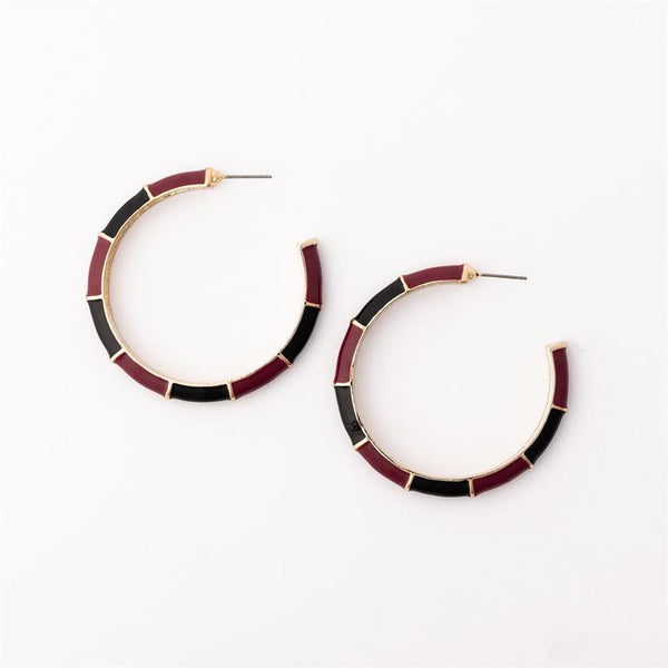 Michelle Mcdowell-Garnet & Black Large Earrings