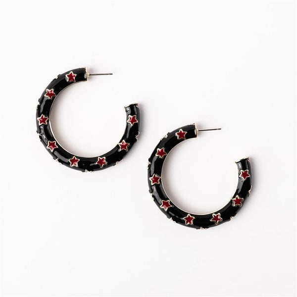 Michelle Mcdowell-Garnet & Black Large Earrings