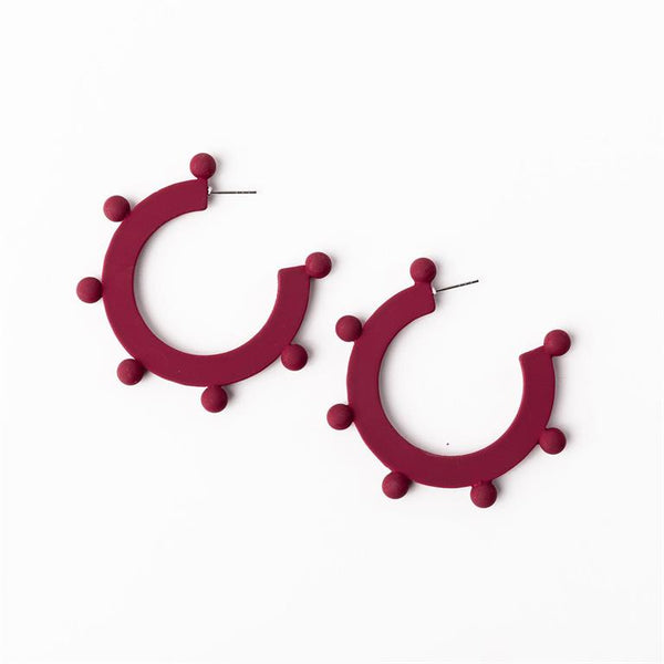 Michelle Mcdowell-Garnet & Black Large Earrings