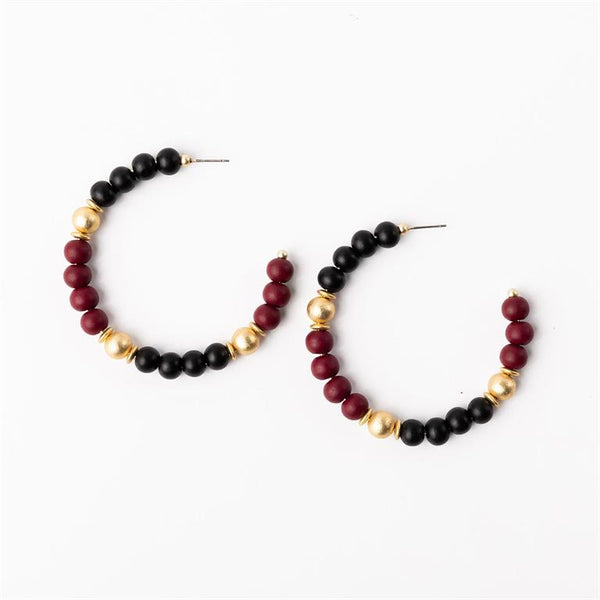 Michelle Mcdowell-Garnet & Black Large Earrings