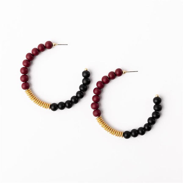 Michelle Mcdowell-Garnet & Black Large Earrings