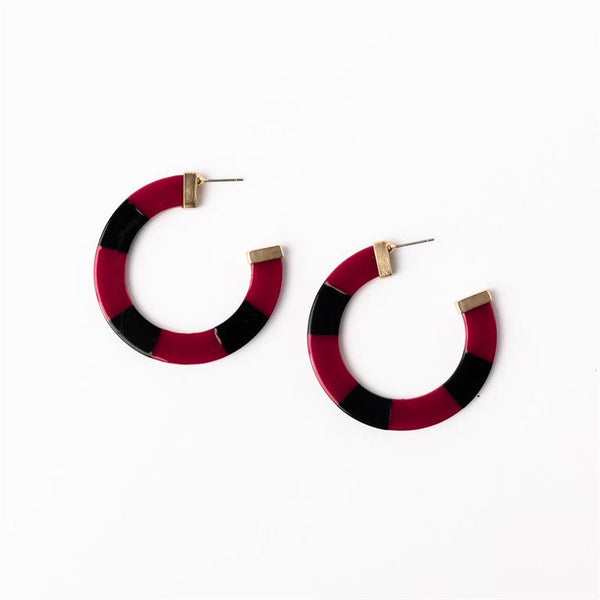 Michelle Mcdowell-Garnet & Black Large Earrings