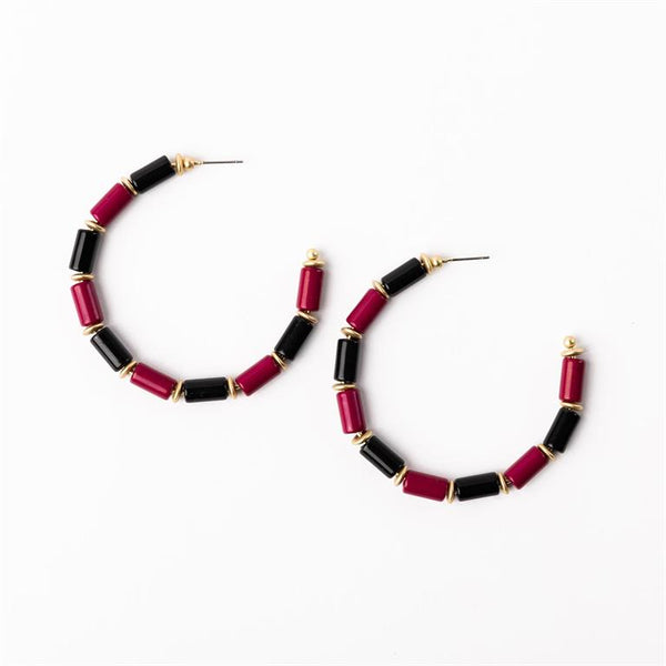 Michelle Mcdowell-Garnet & Black Large Earrings