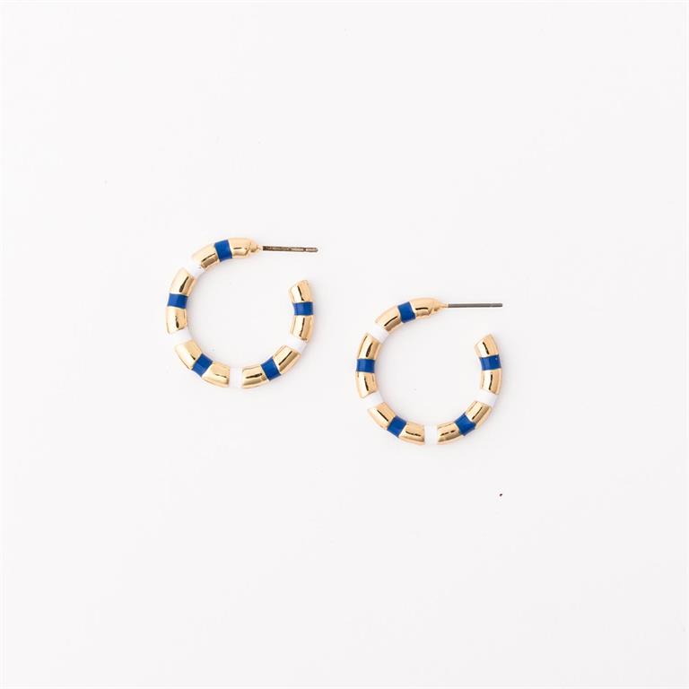 Michelle Mcdowell- Blue & White Small Earrings