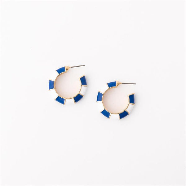 Michelle Mcdowell- Blue & White Small Earrings