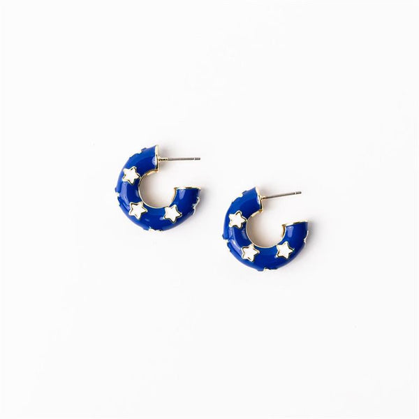 Michelle Mcdowell- Blue & White Small Earrings