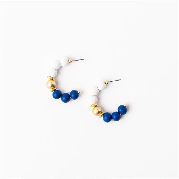 Michelle Mcdowell- Blue & White Small Earrings