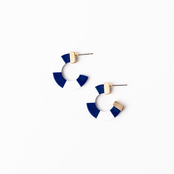 Michelle Mcdowell- Blue & White Small Earrings