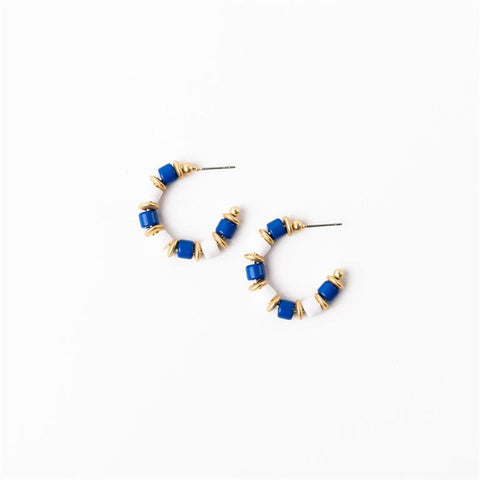 Michelle Mcdowell- Blue & White Small Earrings