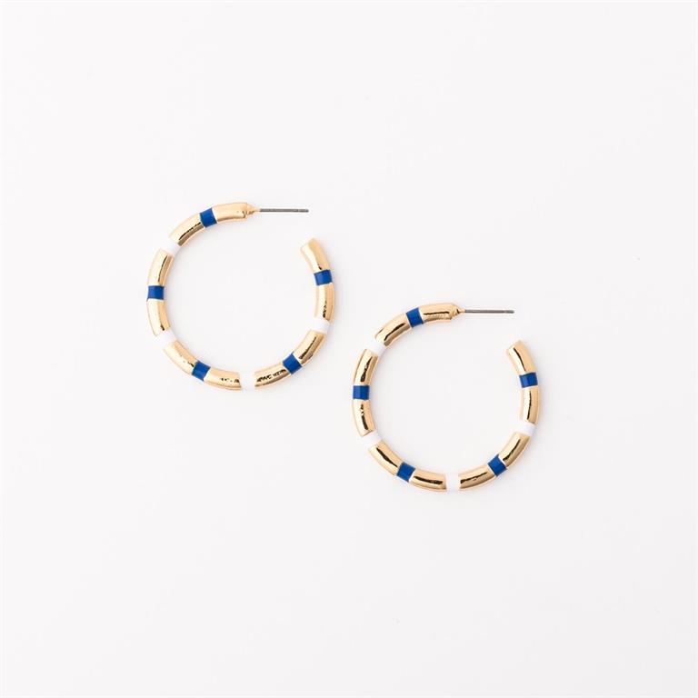 Michelle Mcdowell- Blue & White Medium Earrings