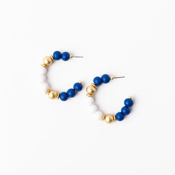 Michelle Mcdowell- Blue & White Medium Earrings