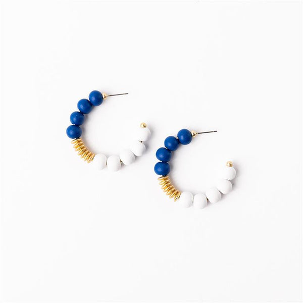 Michelle Mcdowell- Blue & White Medium Earrings