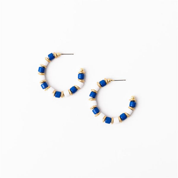 Michelle Mcdowell- Blue & White Medium Earrings