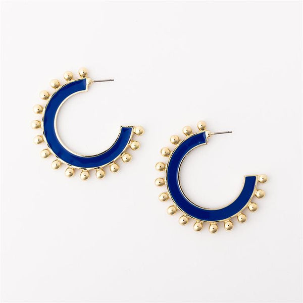 Michelle Mcdowell- Blue & White Large Earrings