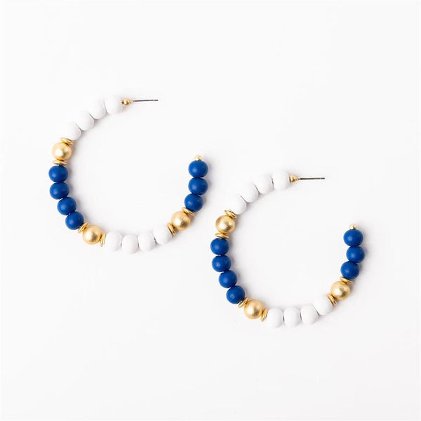 Michelle Mcdowell- Blue & White Large Earrings