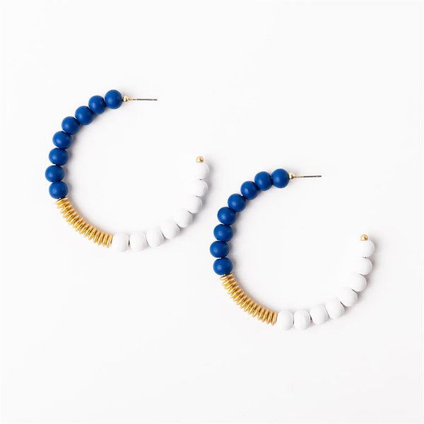 Michelle Mcdowell- Blue & White Large Earrings