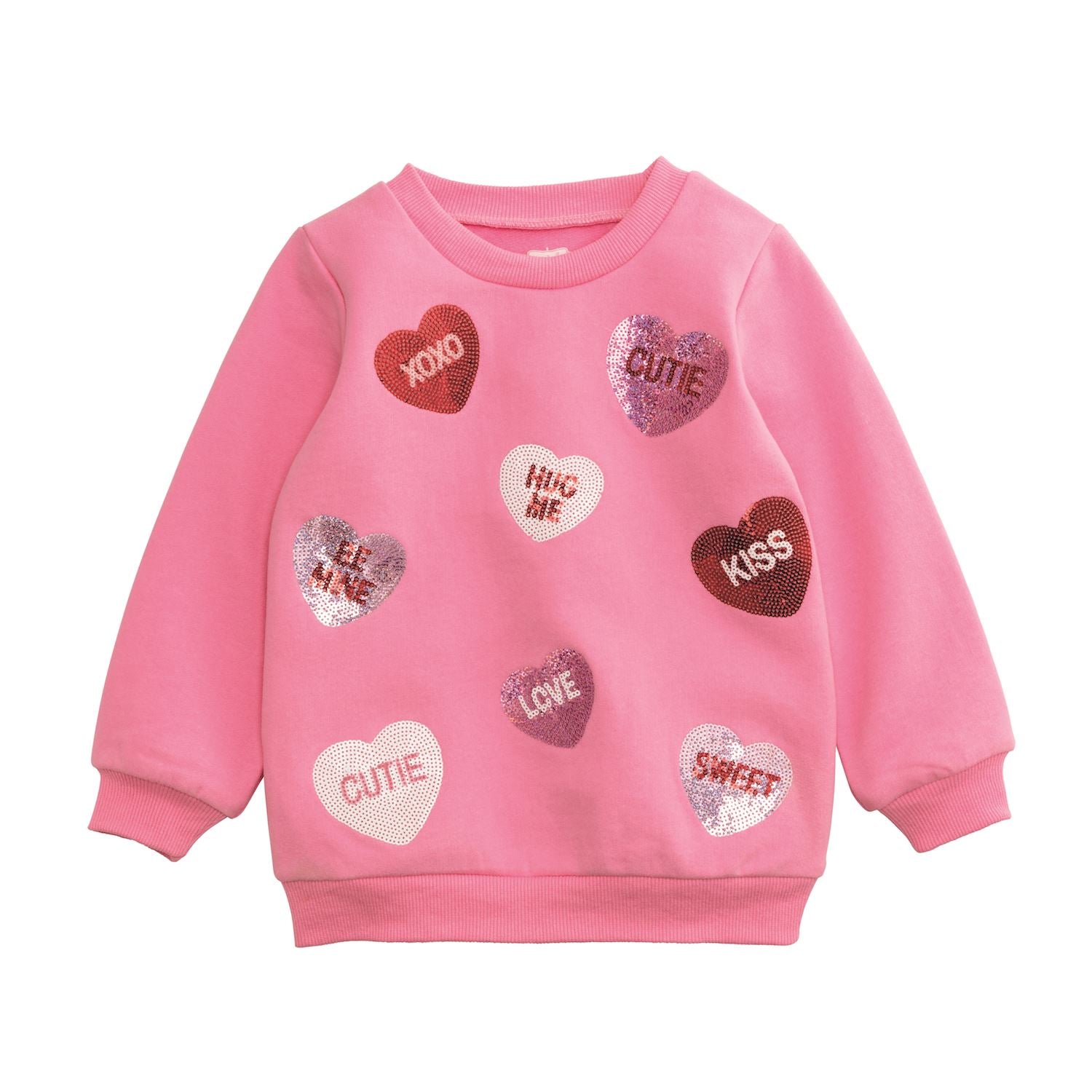 Mudpie- Heart Sequin Sweatshirt 